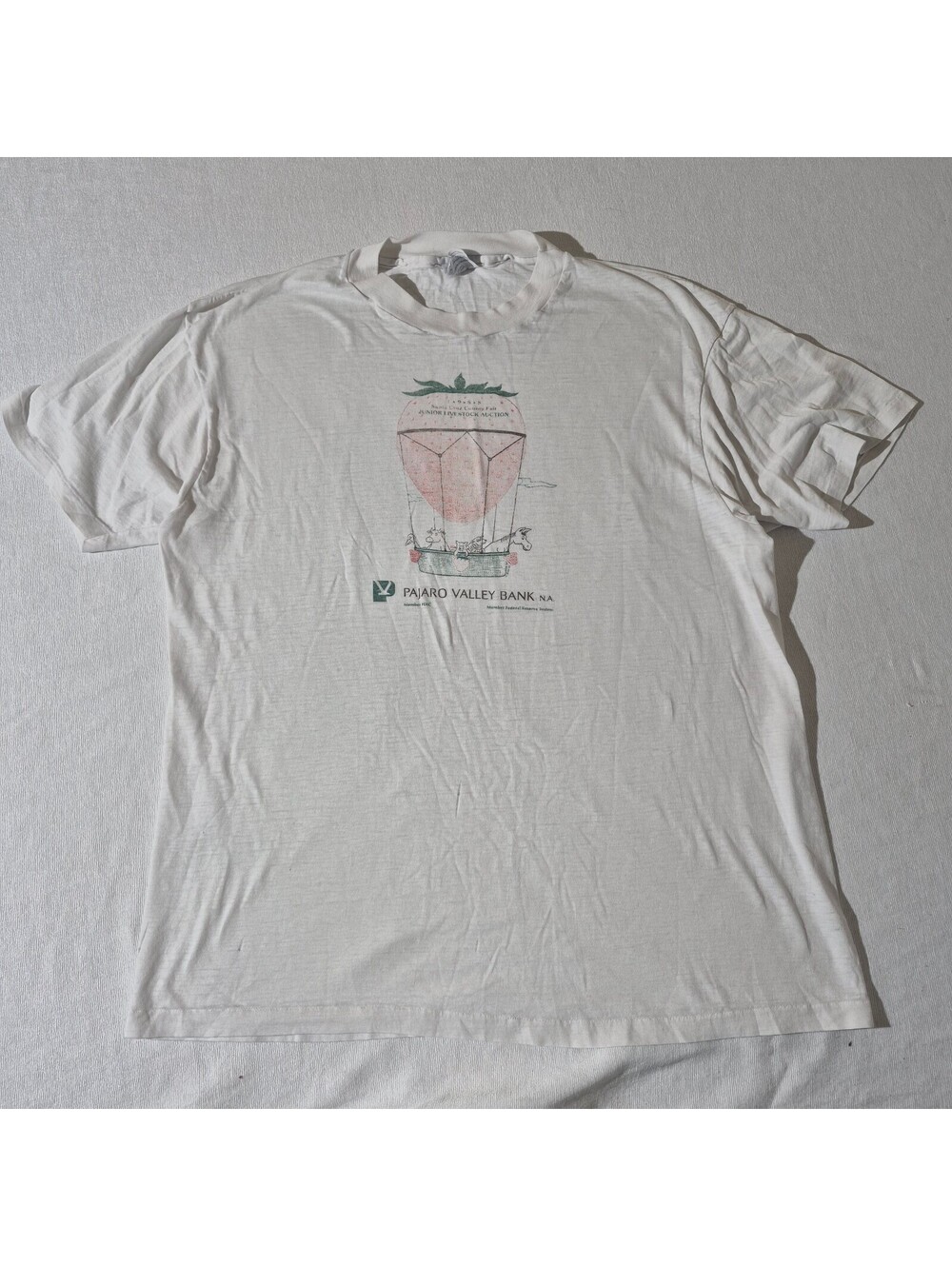 Vintage 80s Paper Thin XL Xlarge Santa Cruz County Fair California T-shirt